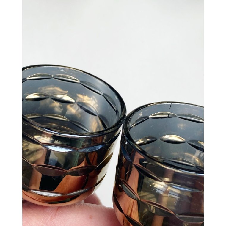 Portvin/shotglas, metalliske, 6 stk samlet, NB