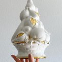 Fruit basket, white faience with gold