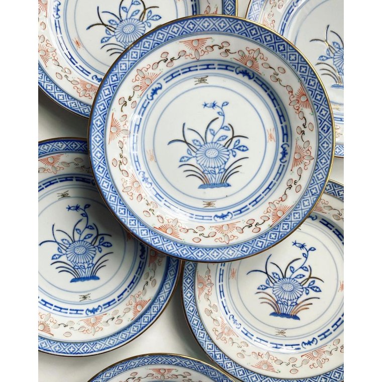 Chinese cake plates, NB, 7 pieces together