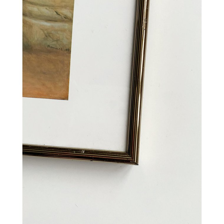 Renoir 1909, clown in striped gold frame