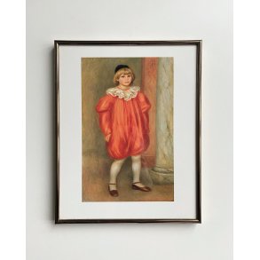 Renoir 1909, clown in striped gold frame