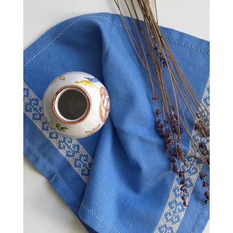 Lille keramikvase m fugl og blomster