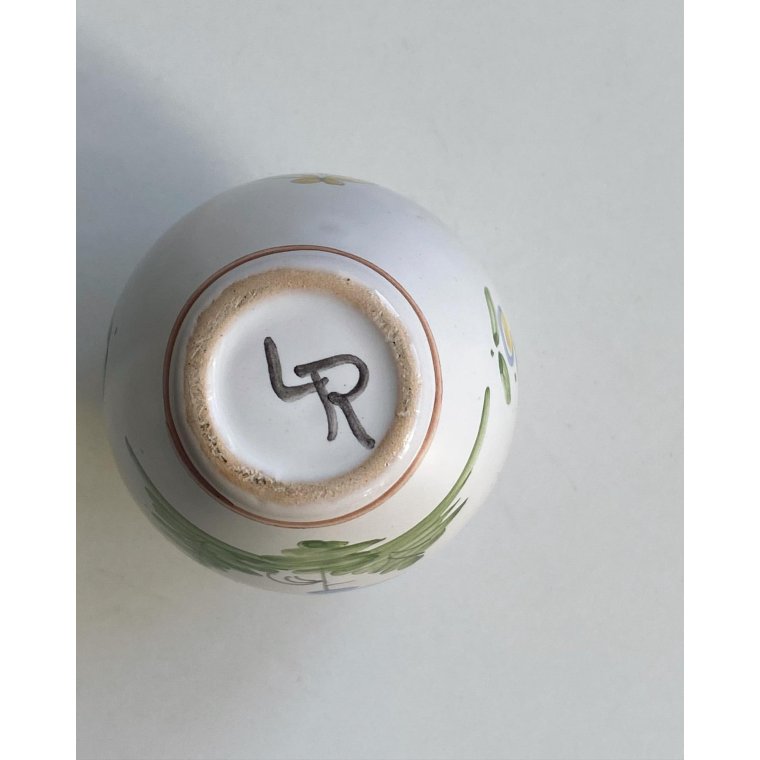 Lille keramikvase m fugl og blomster