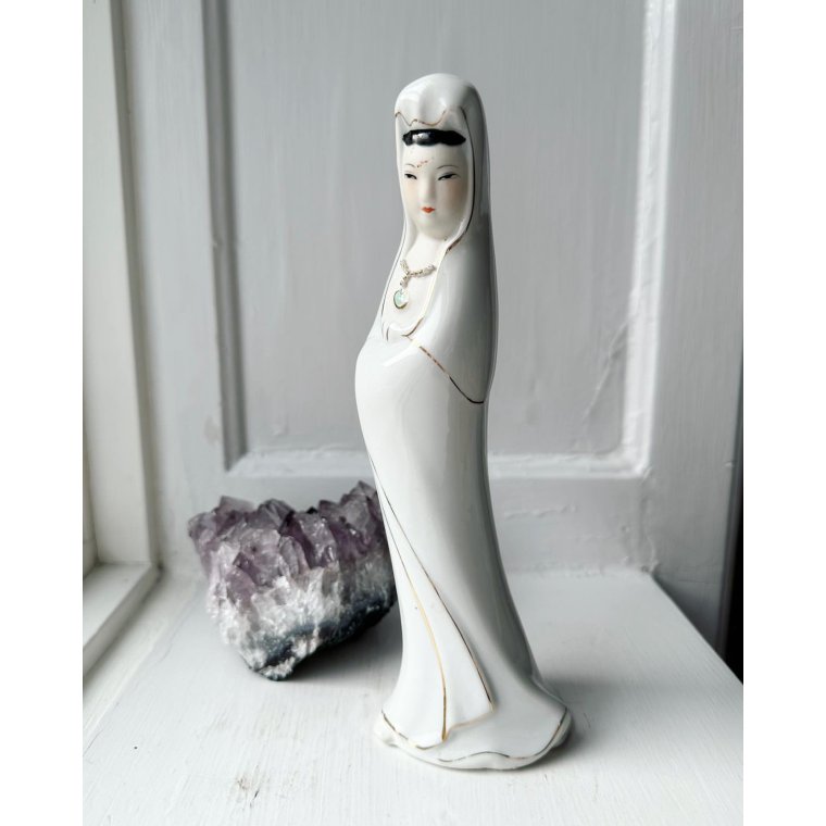 Woman in white dress, porcelain figurine