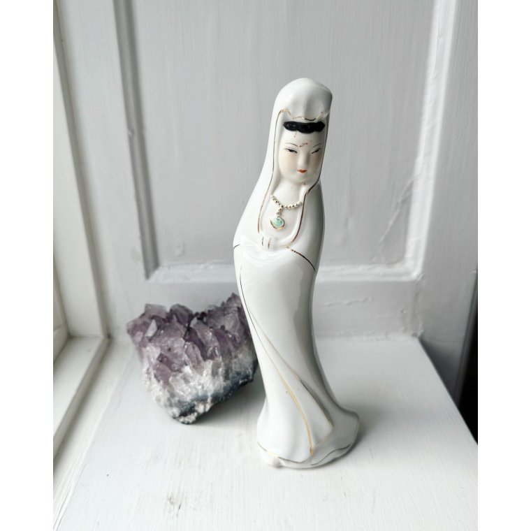 Woman in white dress, porcelain figurine