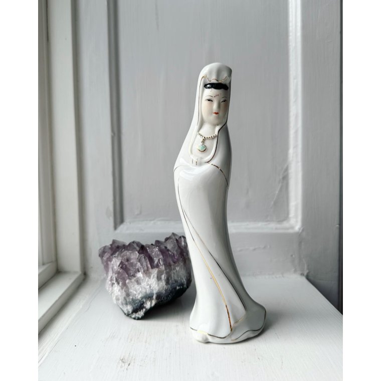 Woman in white dress, porcelain figurine