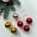 Retro disco Christmas balls, 6 pieces in total