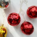 Retro disco Christmas balls, 6 pieces in total