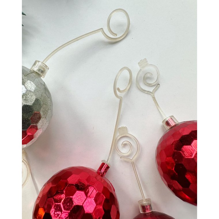 Retro disco Christmas balls, 6 pieces in total