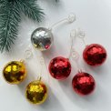 Retro disco Christmas balls, 6 pieces in total