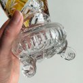 Crystal trophy, amber-colored, 3 snail shell feet, NB