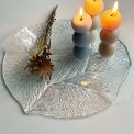 Glass dish with fir embossing