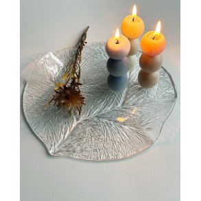 Glass dish with fir embossing