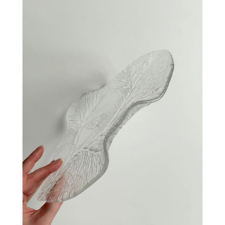 Glass dish with fir embossing