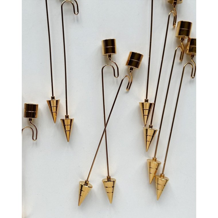 Christmas tree candle holder, 24 kt gold-plated, per piece