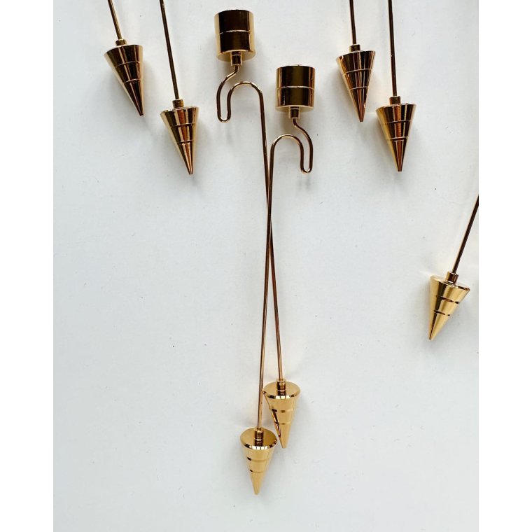 Christmas tree candle holder, 24 kt gold-plated, per piece