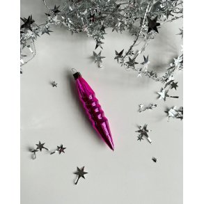 Vintage Christmas ball, pink icicle with ridges