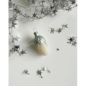 Vintage Christmas ball, silver corn, NB
