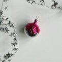 Vintage julekugle, slv m pink bemaling