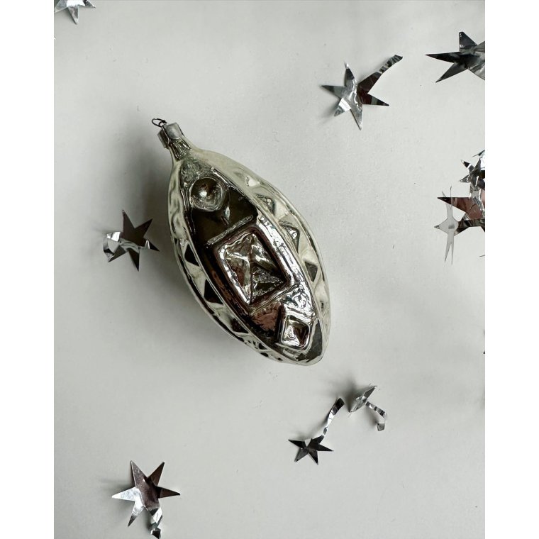 Vintage julekugle, semitransparent lanterne, slv