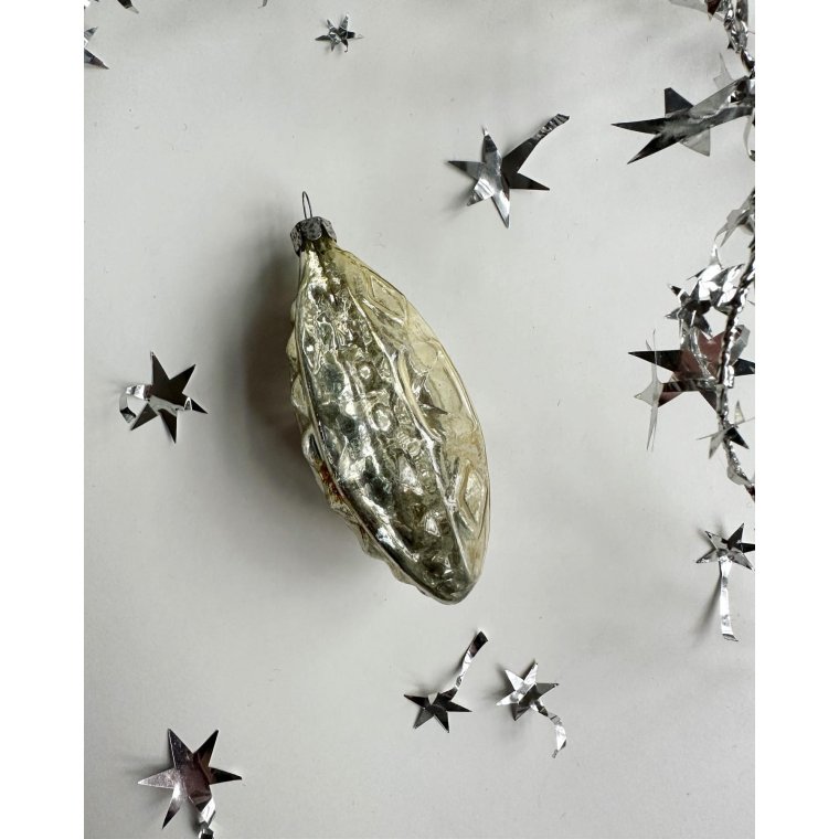 Vintage julekugle, semitransparent lanterne, slv, NB