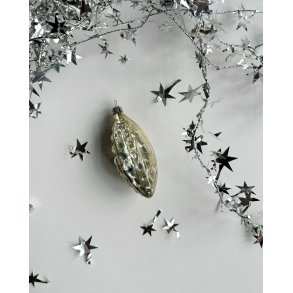 Vintage Christmas ball, semi-transparent lantern, silver, NB