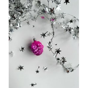 Vintage Christmas ball, semi-transparent grape, pink