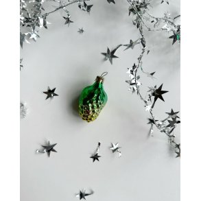 Vintage Christmas ball, green grape with green paint