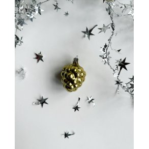 Vintage Christmas ball, greenish golden grape