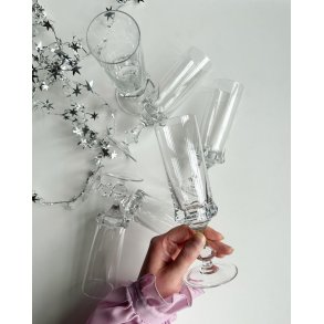 Crystal champagne flutes, set of 6