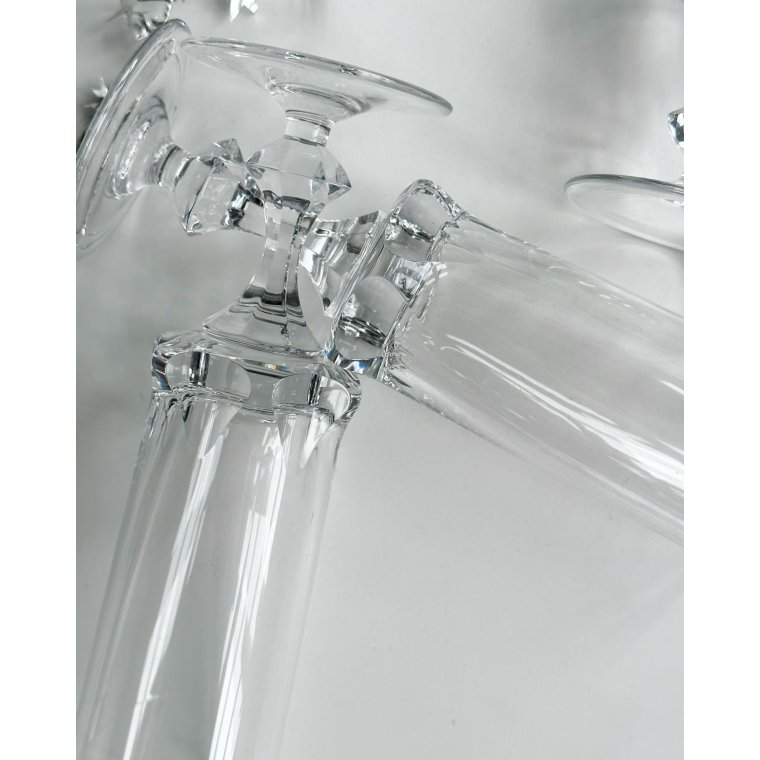 Champagnefljter af krystal, 6 stk samlet