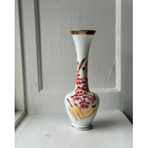 Opaline glass with flowers and gold, small scratch