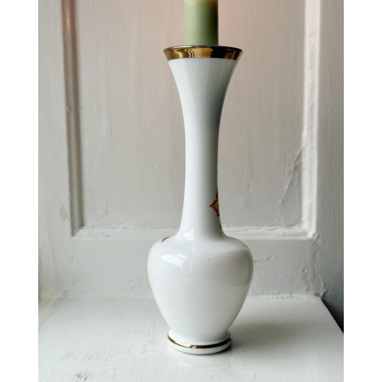 Opaline glass with flowers and gold