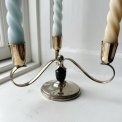 Three-armed silver-plated candlestick with bakelite