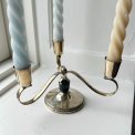 Three-armed silver-plated candlestick with bakelite