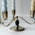 Three-armed silver-plated candlestick with bakelite