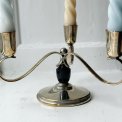 Three-armed silver-plated candlestick with bakelite