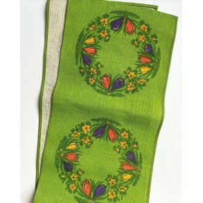 Easter runner, hessian with print of spring flowers