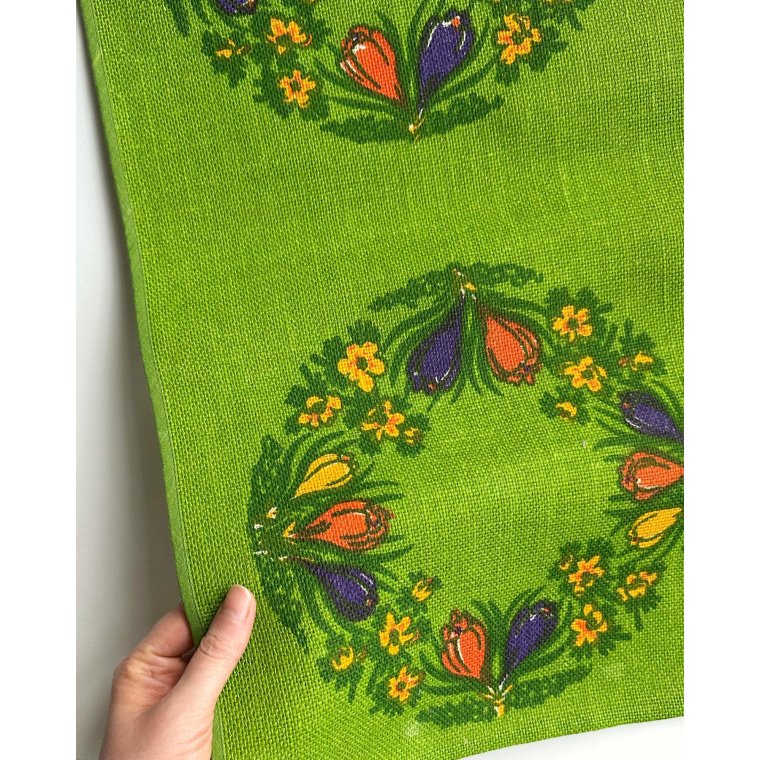 Easter runner, hessian with print of spring flowers