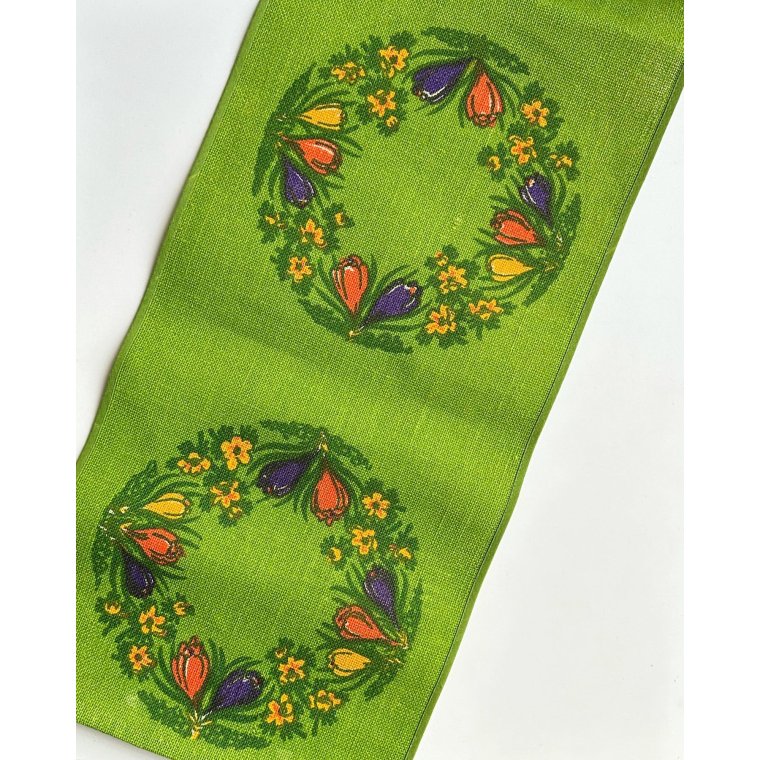 Easter runner, hessian with print of spring flowers