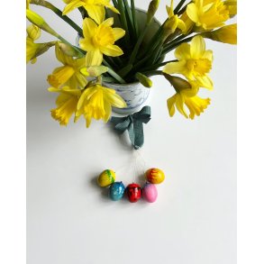 Wax eggs for hanging, set of 5 pieces