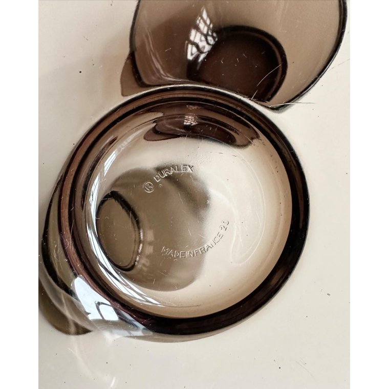 Duralex, smoke-colored glass with ears