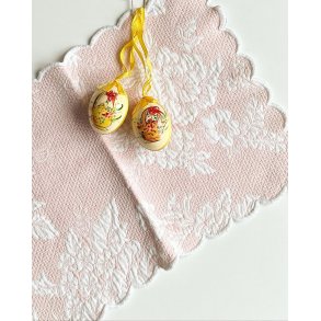 Hand-painted eggs with yellow ribbon, 2 pieces in total