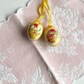 Hand-painted eggs with yellow ribbon, 2 pieces in total