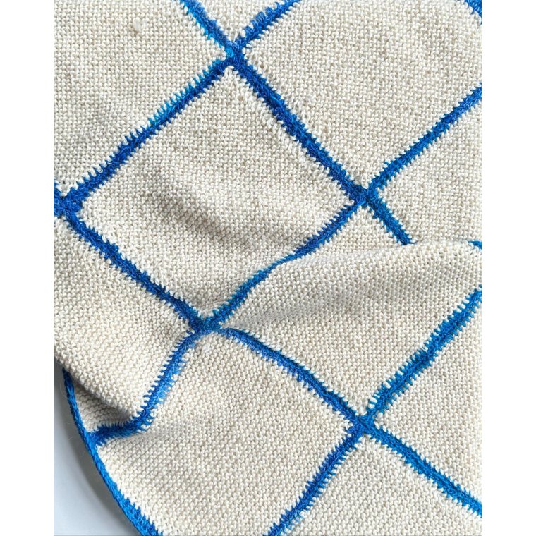 Barnevognstppe, strikket m bl kant