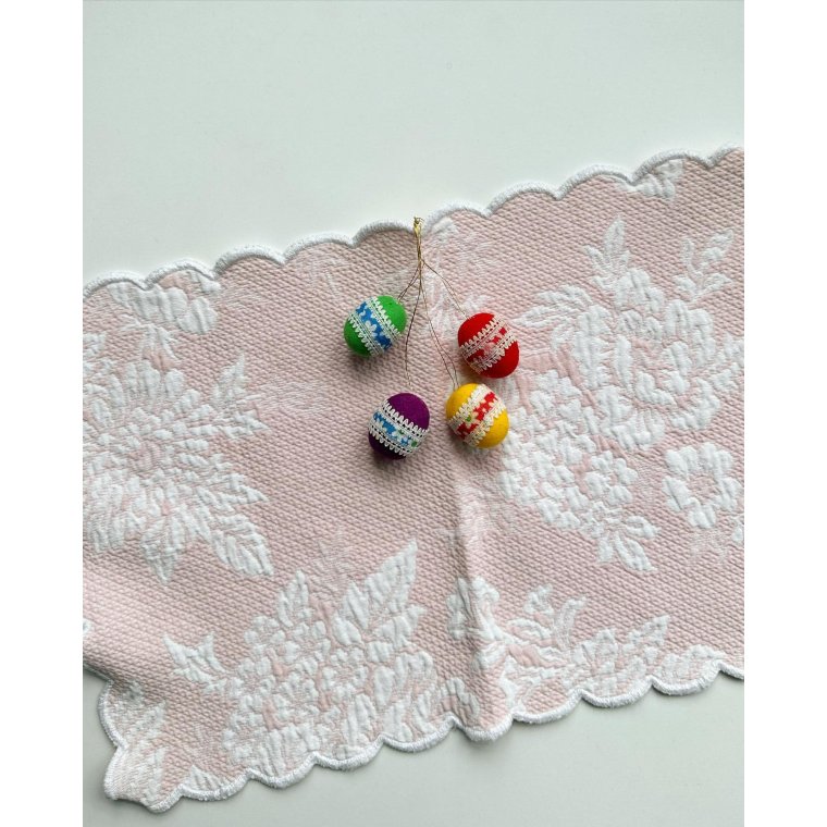 Farverige g m blomstret bort, 4 stk samlet