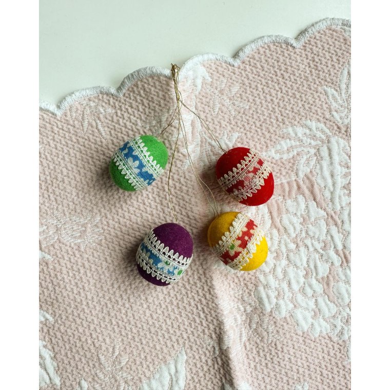 Farverige g m blomstret bort, 4 stk samlet