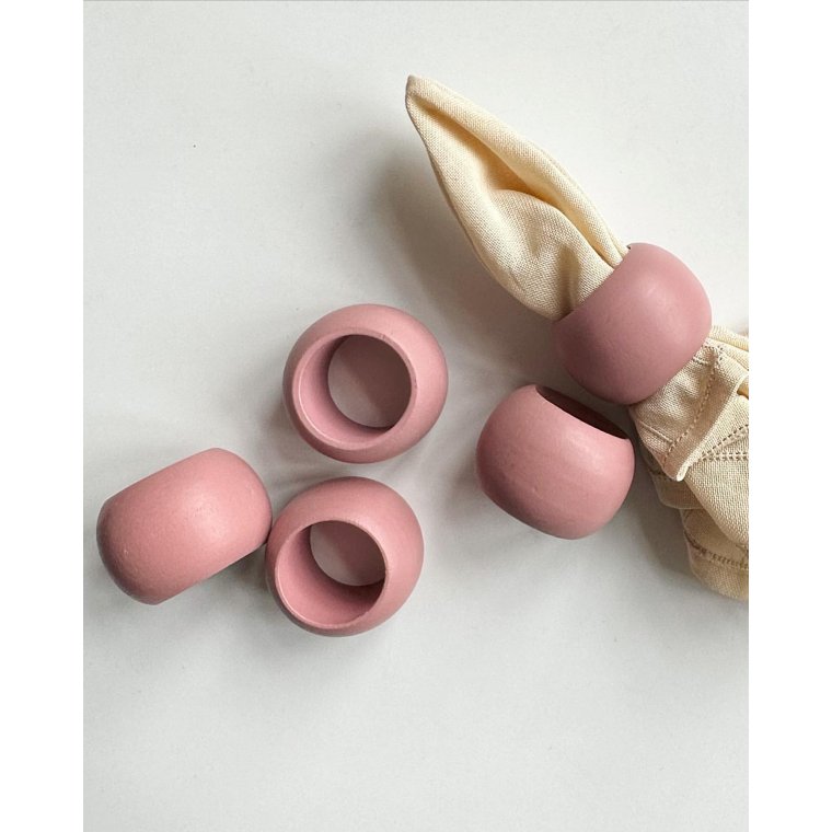 Napkin rings, old rose, 5 pieces in total