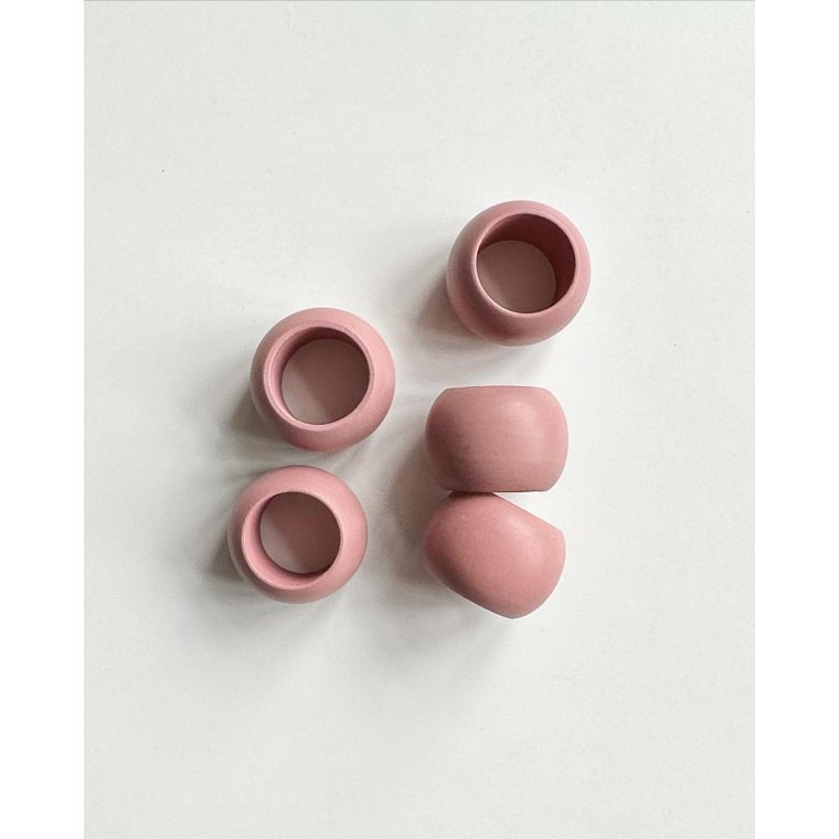 Napkin rings, old rose, 5 pieces in total