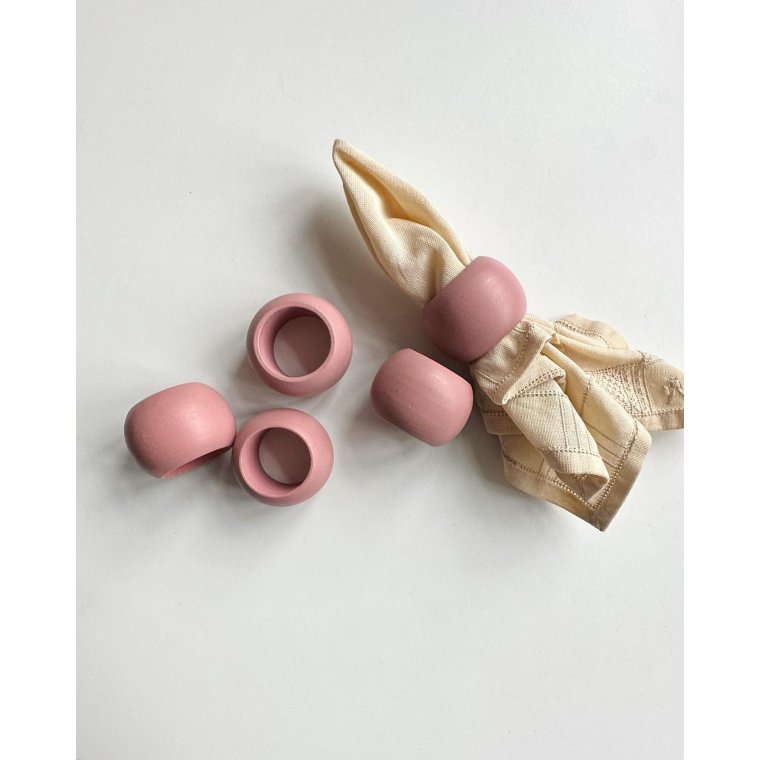 Napkin rings, old rose, 5 pieces in total